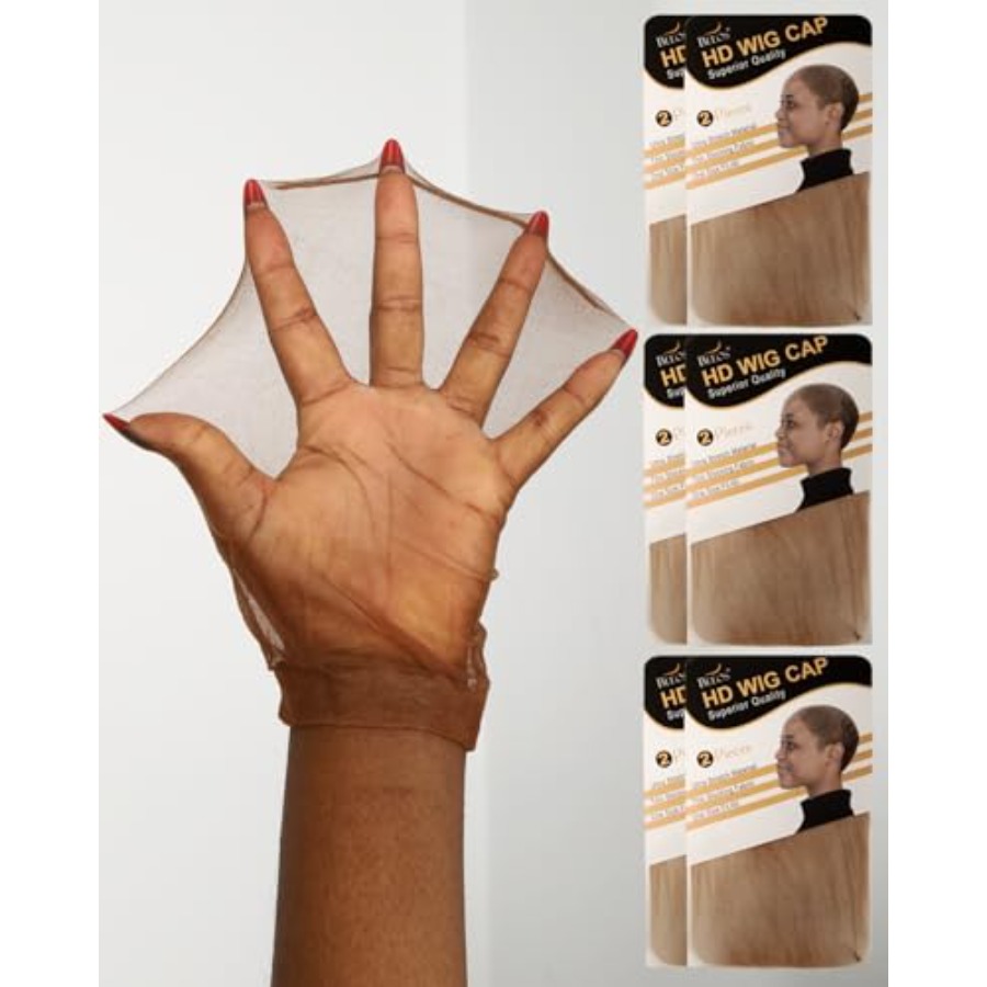 Wig Cap Stocking - Коричневые ультратонкие невидимые HD-шапочки для париков