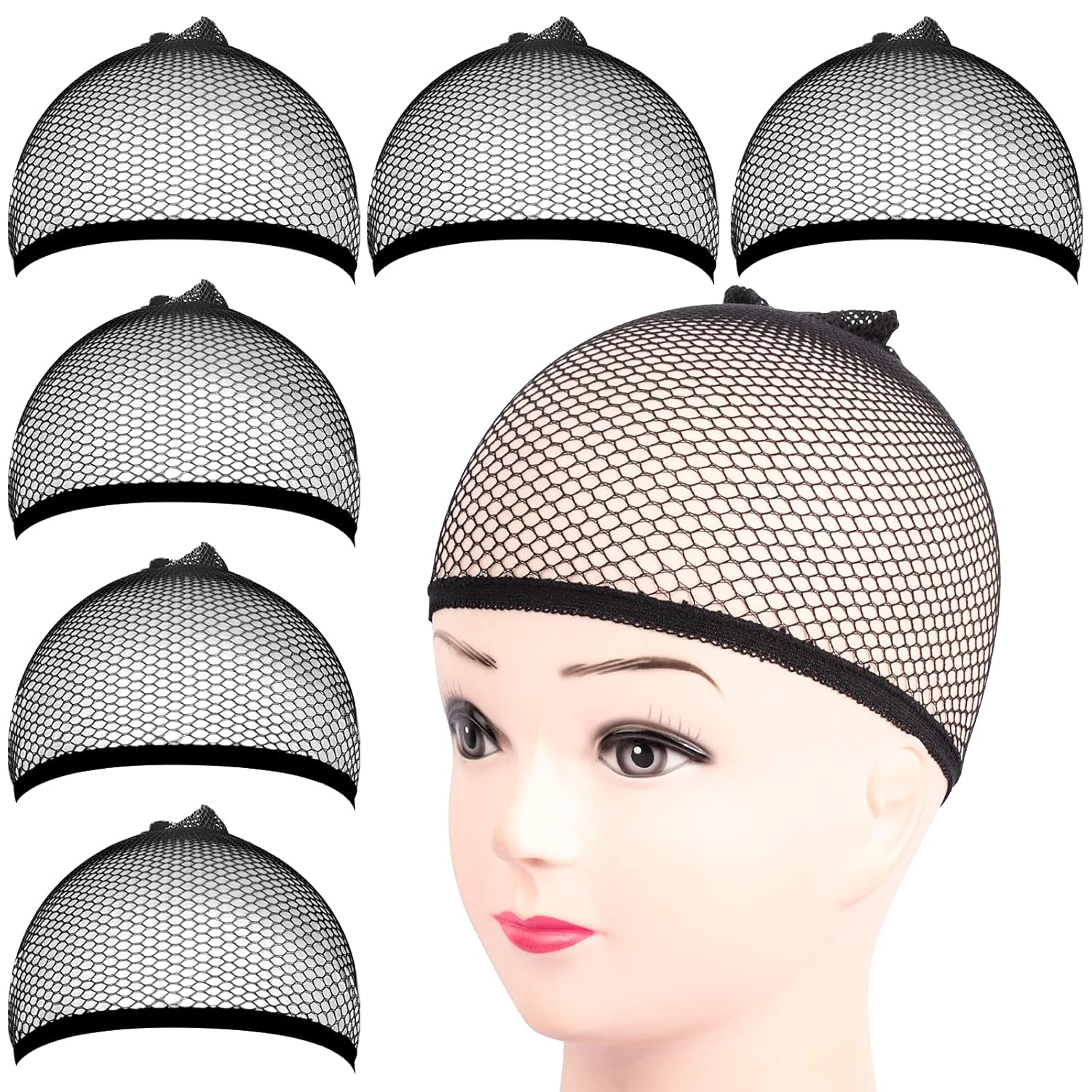 Wig Cap Stocking - 6 шт. сетчатых колпаков-сеток для париков,